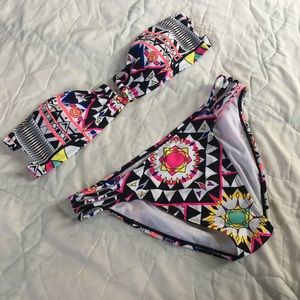 3/$16 Tribal Geometric Print Bikini